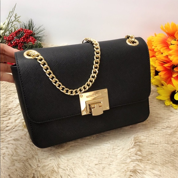 NWT MICHAEL KORS Tina Gold Chain Shoulder bag - Picture 4 of 8